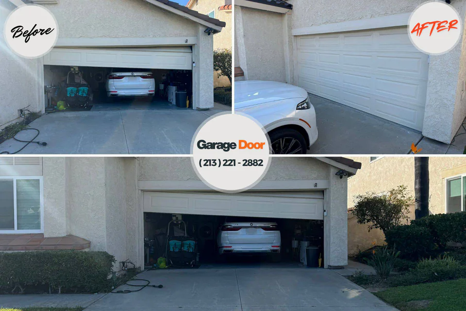 Before and after: garage door repair McAlmont, AR